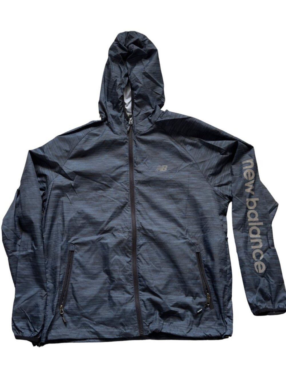 New Balance Gray Lightweight Hooded Windbreaker Size L